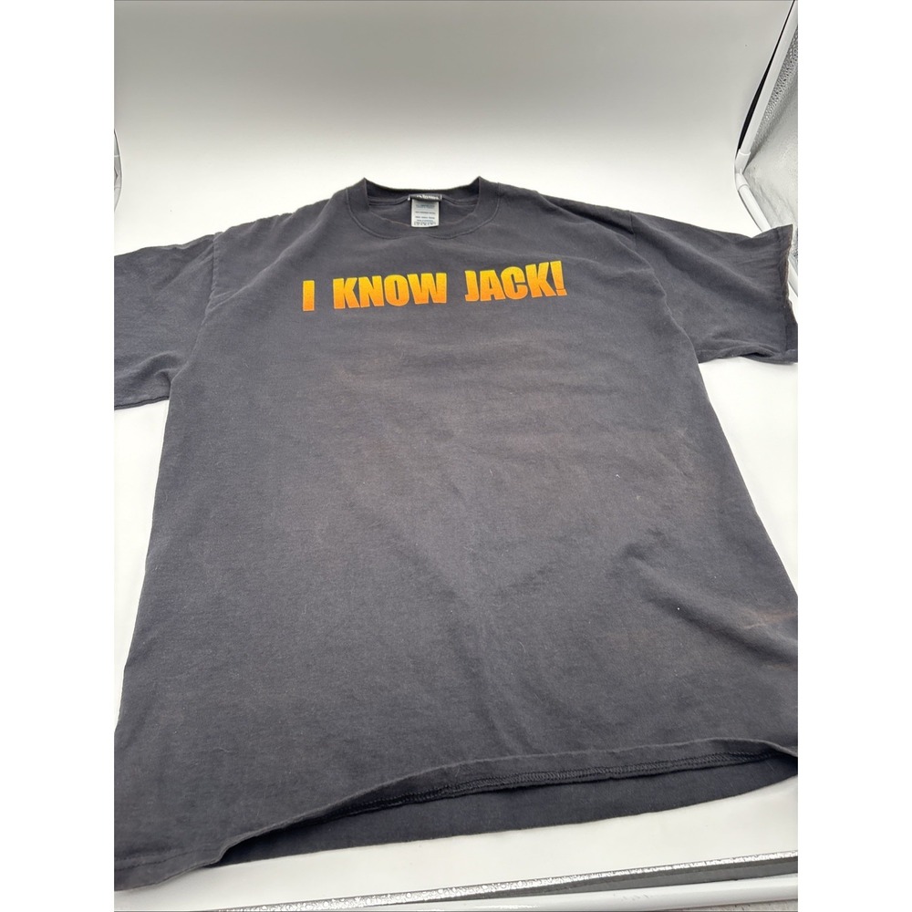 Jack Daniel's T-shirt "I Know Jack" Mens Size Large Authentic‎ Black With Bottle